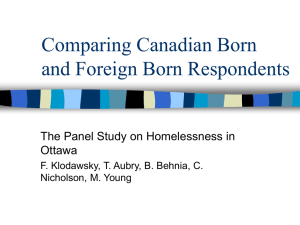 Comparing Canadian Born and Foreign Born Respondents - census