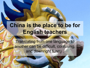 China is the place to be for English teachers
