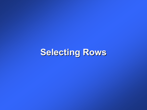Selecting Rows
