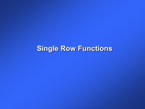Single row function