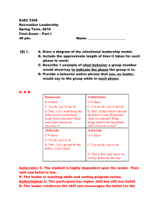 Answer Key Part I Exam