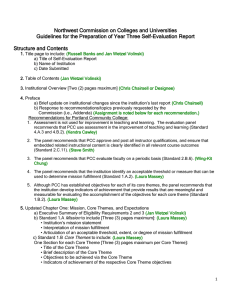 Guidelines for the Preparation of Year Three Self-Evaluation Report