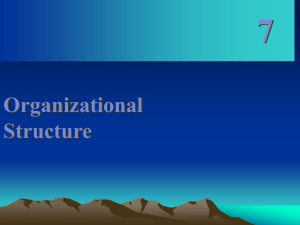 Organizational structure - chapter 8