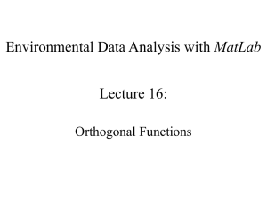 MatLab Lecture 16: Orthogonal Functions
