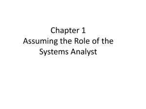 Chapter 1 Assuming the Role of the Systems Analyst