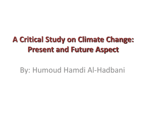 A Critical Study on Climate Change: Present and Future Aspect