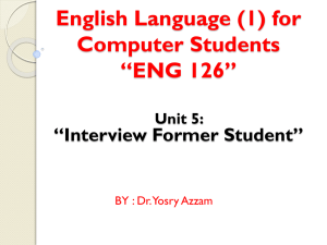 Unit 5 Interview Former Student