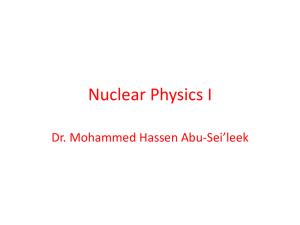 Nuclear Physics I