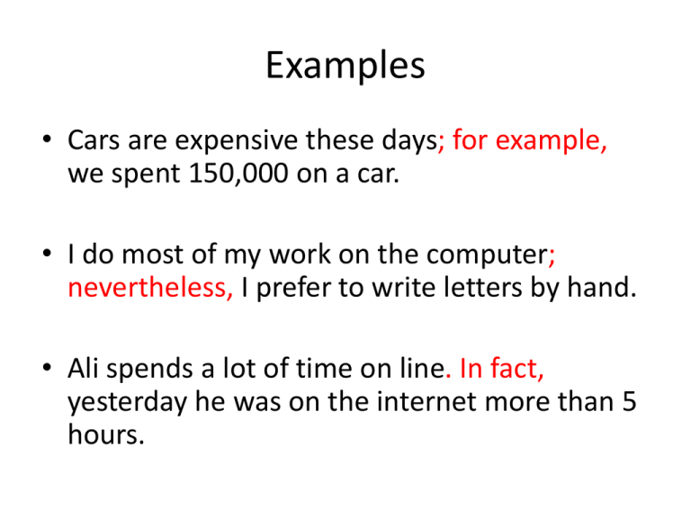 Compound Sentences Transitions