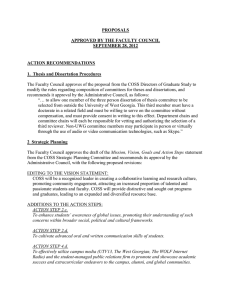 PROPOSALS  APPROVED BY THE FACULTY COUNCIL SEPTEMBER 28, 2012
