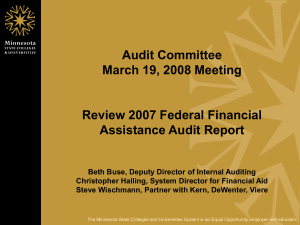 Audit Committee March 19, 2008 Meeting Review 2007 Federal Financial Assistance Audit Report