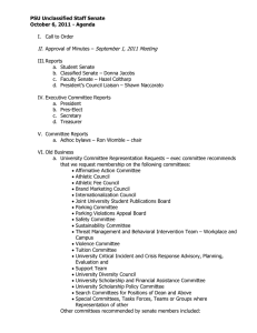 PSU Unclassified Staff Senate October 6, 2011 - Agenda