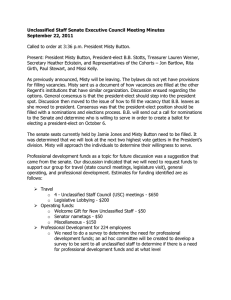 Unclassified Staff Senate Executive Council Meeting Minutes September 22, 2011