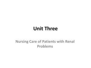 Unit Three Nursing Care of Patients with Renal Problems