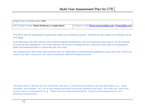 Multi-Year Assessment Plan for CTE