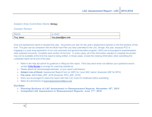 LAC Assessment Report - LDC  2015-2016 Subject Area Committee Name