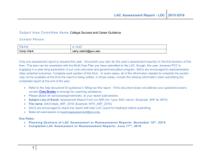 LAC Assessment Report - LDC  2015-2016 Subject Area Committee Name