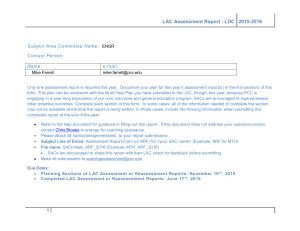 LAC Assessment Report - LDC  2015-2016 Subject Area Committee Name