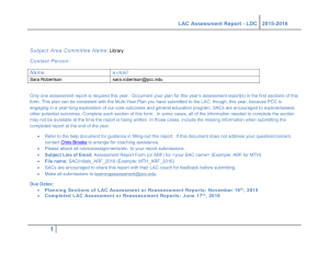 LAC Assessment Report - LDC  2015-2016 Subject Area Committee Name