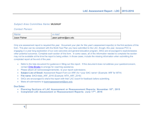 LAC Assessment Report - LDC  2015-2016 Subject Area Committee Name