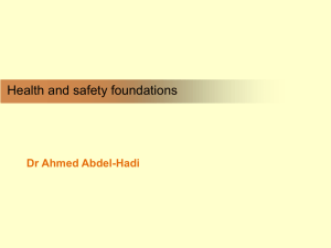 Health and safety foundations Dr Ahmed Abdel-Hadi