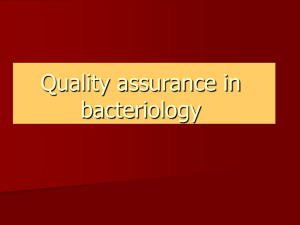 Quality assurance in bacteriology