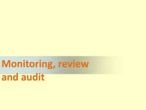 Monitoring, review and audit