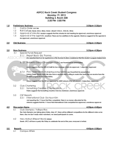 ASPCC Rock Creek Student Congress Monday 19, 2013 Building 3, Room 228