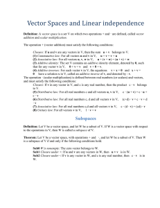 Vector Space and Linearly independence