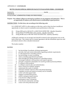 APPENDIX G7 - Counselor Performance Evaluation Form
