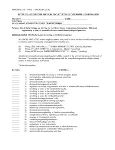 APPENDIX G10 - Coordinator Performance Evaluation Form