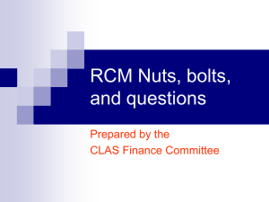 RCM Nuts, Bolts, and Questions (Powerpoint)