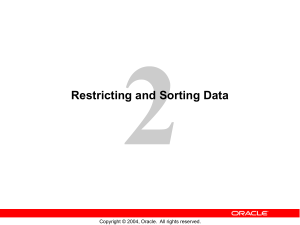 Restricting and Sorting Data