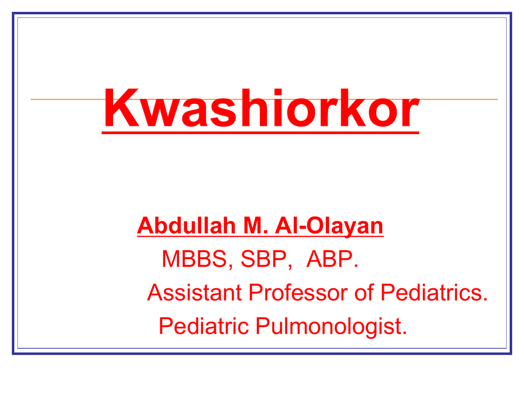 Kwashiorkor Pathophysiology