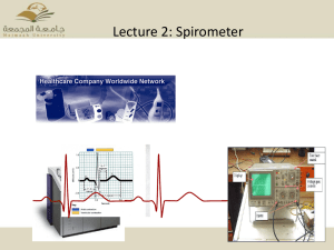 BMTS 365 Lecture 2 Spirometer