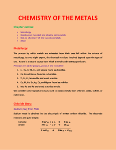 CHEMISTRY OF METALS