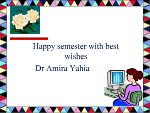 Happy semester with best wishes Dr Amira Yahia