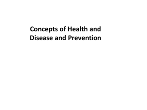 Concepts of Health and Disease and Prevention