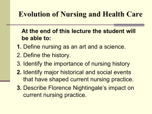 Evolution of Nursing and Health Care
