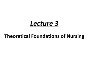 Lecture 3 Theoretical Foundations of Nursing