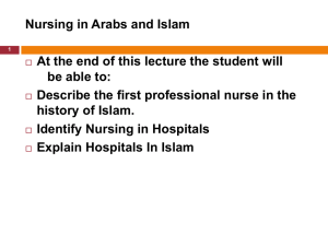 Nursing in Arabs and Islam be able to: