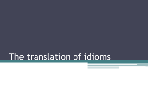 The translation of idioms
