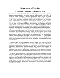 Department of Nursing Curriculum Conceptual Framework: Caring
