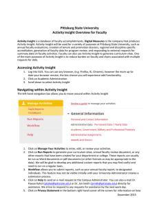 Activity Insight Guide for Faculty