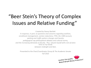 Beer Stein’s Theory of Complex Issues and Relative Funding
