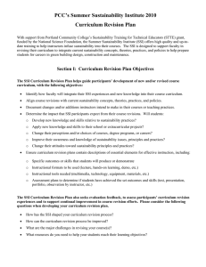 PCC’s Summer Sustainability Institute 2010 Curriculum Revision Plan