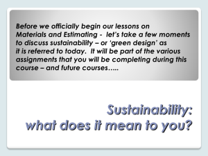 Sustainability Introduction