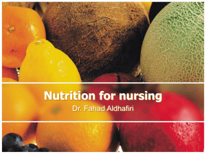 Nutrition for nursing Dr. Fahad Aldhafiri