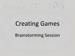 Creating Games Brainstorming Session