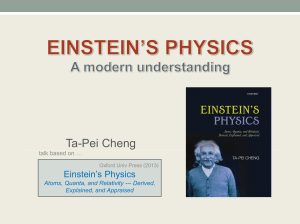 Ta-Pei Cheng Einstein’s Physics talk based on …